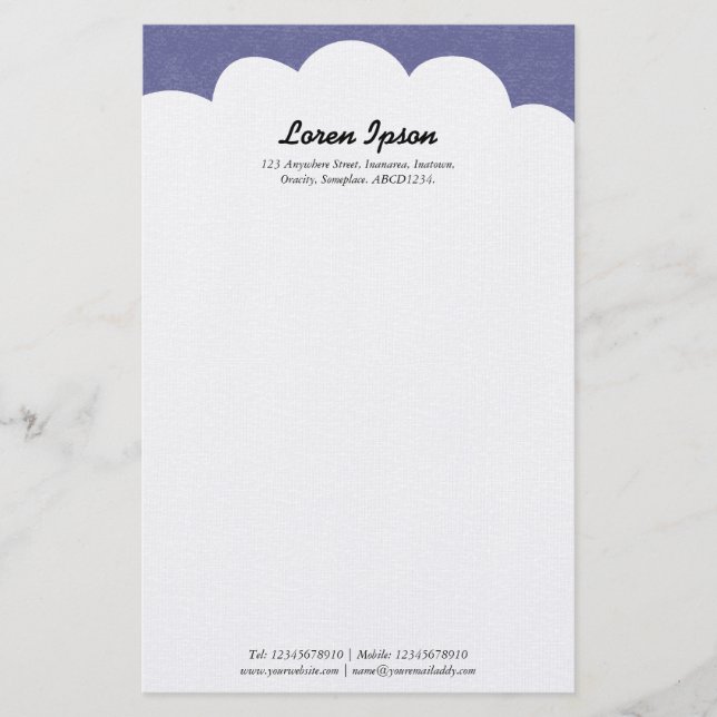 Cloud Top - Lila Grau Briefpapier (Vorderseite)