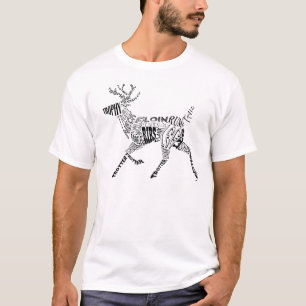 Cloud-Typogramm für Schwarz-Weiß-Hirsch T-Shirt