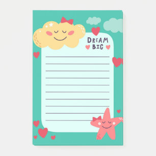 Cloud- und Seestern-Post-it-Notizen Post-it Klebezettel