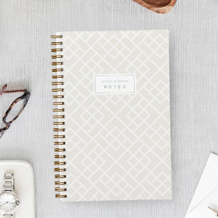Cloud White   Personalisiertes Coastal Bamboo Trel Notizbuch