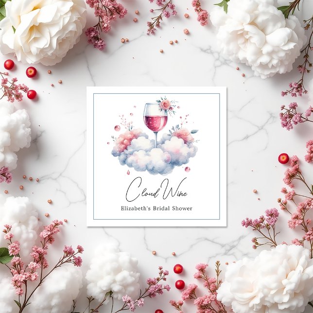 Cloud Wine Brautparty Serviette (Cloud Wine Bridal Shower Napkins)