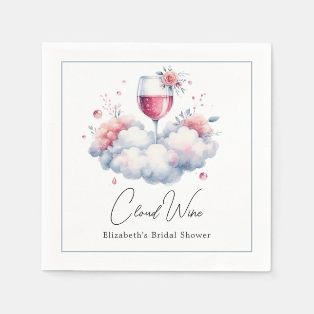 Cloud Wine Brautparty Serviette (Vorderseite)