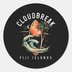 Cloudbreak Fidschi-Inseln Surfen Vintage Surfen Su Runder Aufkleber