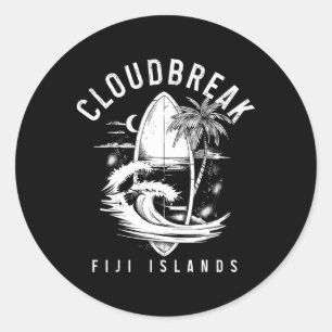 Cloudbreak Fidschi-Inseln Surfen Vintage Surfen Su Runder Aufkleber