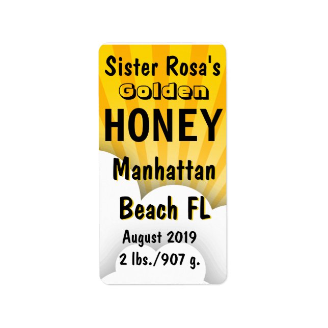 Cloudburst Honey Jar Personalisiert Adressaufkleber (Vorne)