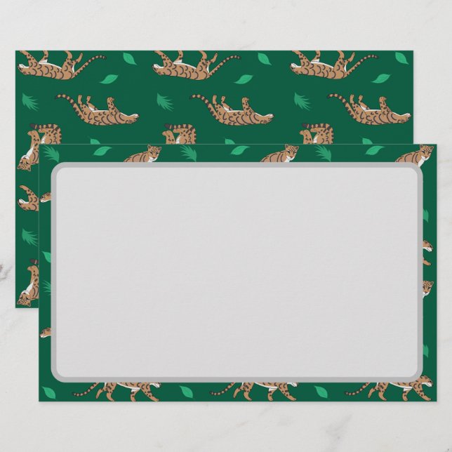 Clouded Leopard Briefpapier (Vorne/Hinten)