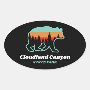 Cloudland Canyon Staat Park Georgia Bear Retro Ovaler Aufkleber