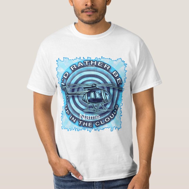 Clouds Blue Helicopter T-Shirt (Vorderseite)