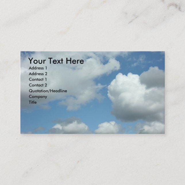 Clouds Business Card Visitenkarte (Vorderseite)