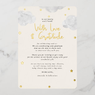 Clouds Gender Neutral Baby Shower Flat Vielen Dank Folieneinladung