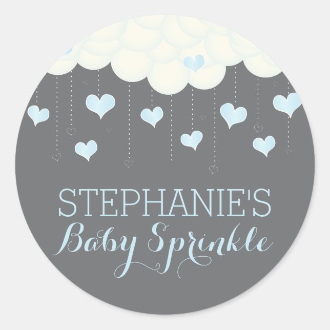 Clouds & Hearts Baby Sprinkle Boy Fevor Sticker (Vorderseite)