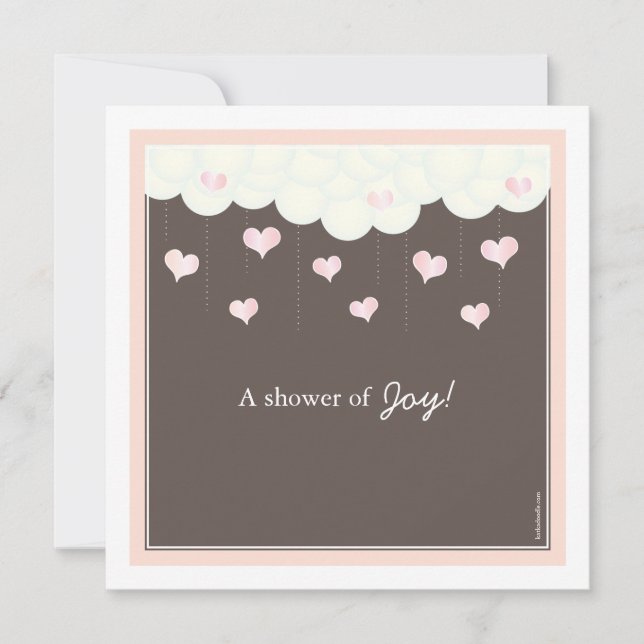 Clouds & Hearts Babydusche zur Einladung von Mädch (Vorderseite)