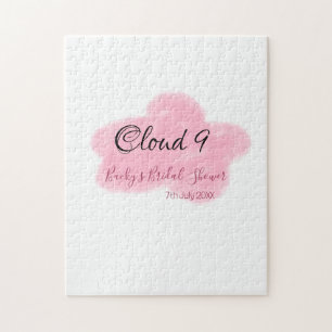 Clouds neun rote Pastell-Junggesellinnen-Abschied Puzzle