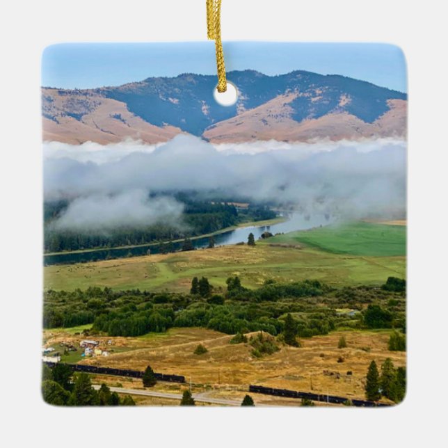 Clouds Over Flathead River Keramikornament (Vorderseite)