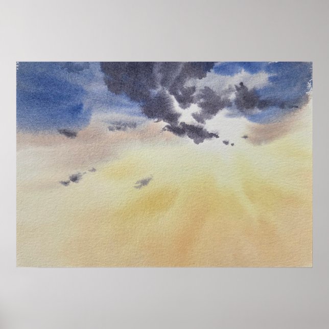 Clouds Painting in Watercolor  Poster (Vorne)