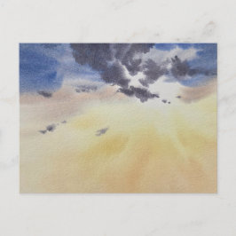Clouds painting in watercolor postkarte