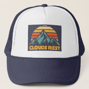 Clouds Rest Mountain Yosemite Retro Türkis Truckerkappe