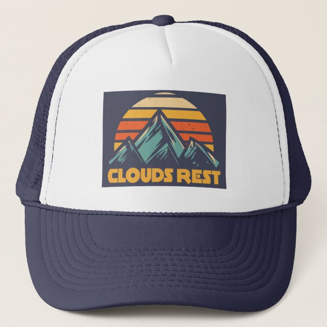 Clouds Rest Mountain Yosemite Retro Türkis Truckerkappe (Vorderseite)