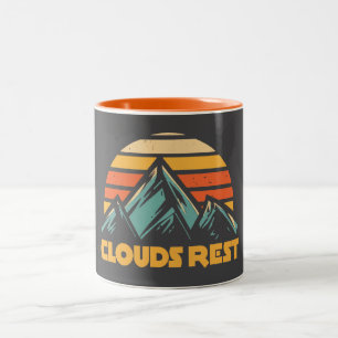 Clouds Rest Mountain Yosemite Retro Türkis Zweifarbige Tasse
