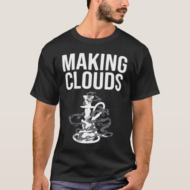 Clouds Shisha Hookah Rauchen T-Shirt (Vorderseite)