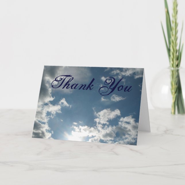 Clouds Vielen Dank Dankeskarte (Vorderseite)