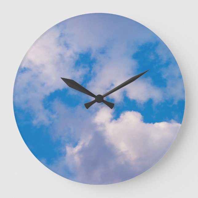 Clouds Wall Clock Große Wanduhr (Vorderseite)