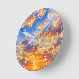 Clouds Wall Clock — Sky-Inspired Design Runde Wanduhr