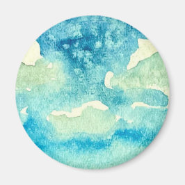 Clouds Watercolor Art Magnet