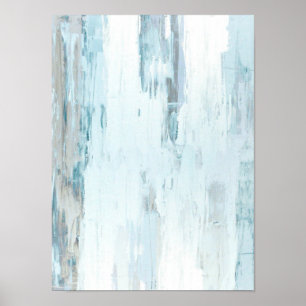 "Cloudy" Aquamarine und beige Abstrakte Kunst Poster