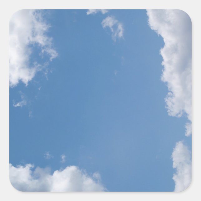 Cloudy Blue Sky Background Square Aufkleber (Vorderseite)