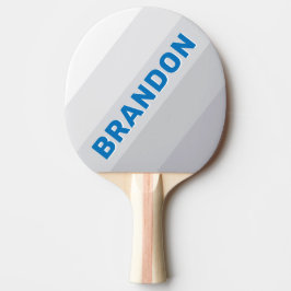 Cloudy Blue Sky Bold Stripes with Name Tischtennis Schläger