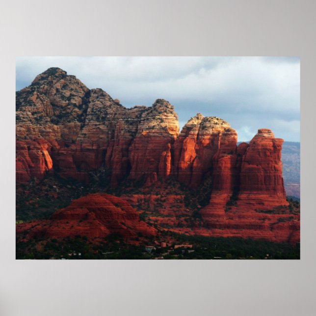 Cloudy Coffee Pot Rock in Sedona Arizona Poster (Vorne)