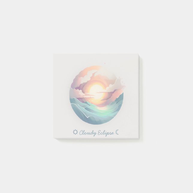 Cloudy Eclipse Logo Notes Post-it Klebezettel (Vorderseite)