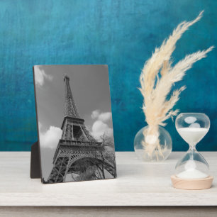 Cloudy Eiffel in Schwarz/Weiß, 2015 Fotoplatte