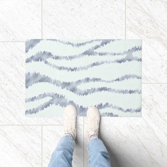 Cloudy Gray Zebra Eraser Scratch Art Fußmatte (Indoor)