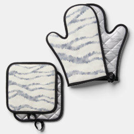 Cloudy Gray Zebra Eraser Scratch Art Ofenhandschuh & Topflappen-Set