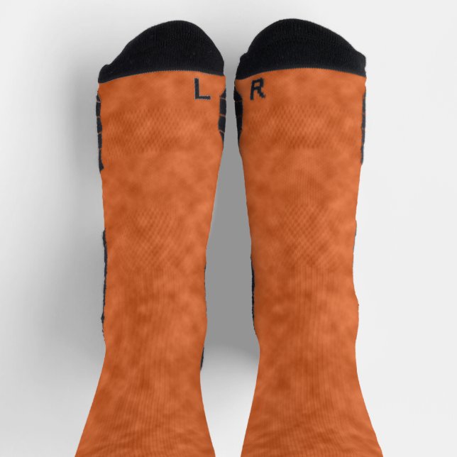 Cloudy Orange und Grau (Grau) Abstraktes Muster Socken (Oben)