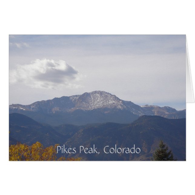Cloudy Pikes Peak Grußkarte (leer) (Vorderseite (Horizontal))