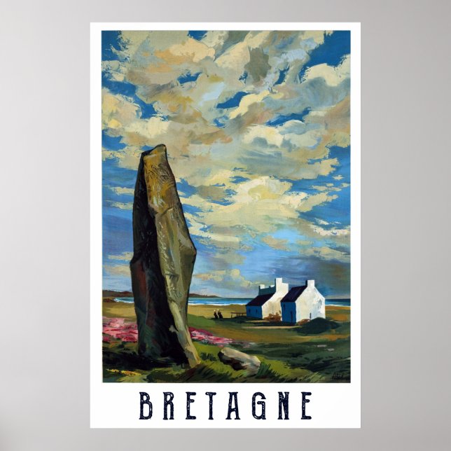 Cloudy Sky Over Bretagne, Frankreich Poster (Vorne)
