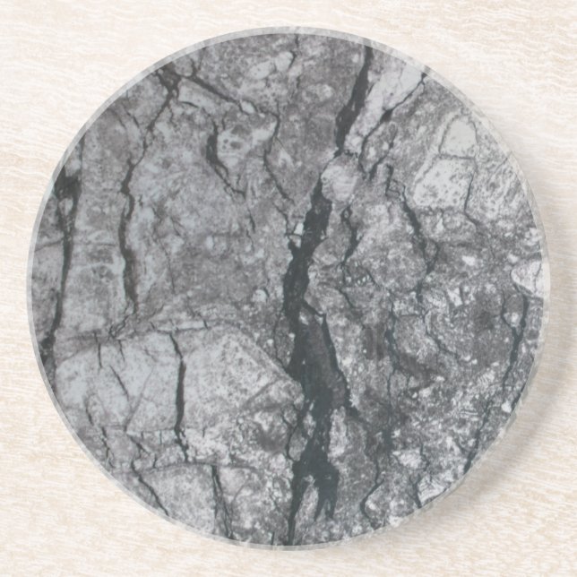 Cloudy Slate Black Streaked Marmorstein Oberfläche Sandstein Untersetzer (Vorne)