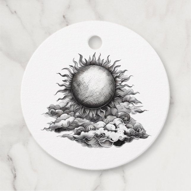 Cloudy Sun Geschenkanhänger (Vorderseite)