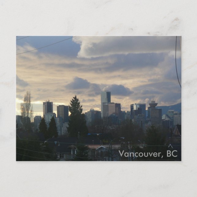 Cloudy Vancouver, BC Postkarte (Vorderseite)