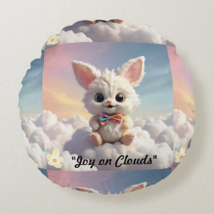 "Cloudy Whimsy Delight" Rundes Kissen