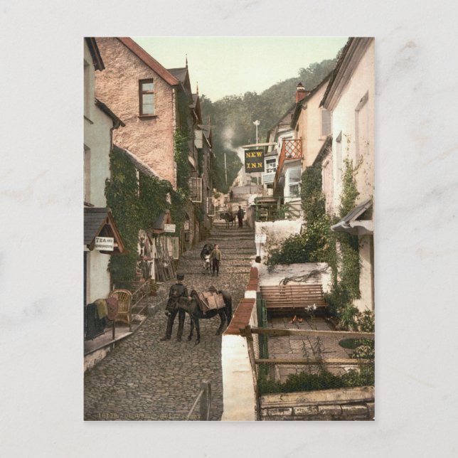 Clovelly, North Devon, England c.1895 Postkarte (Vorderseite)