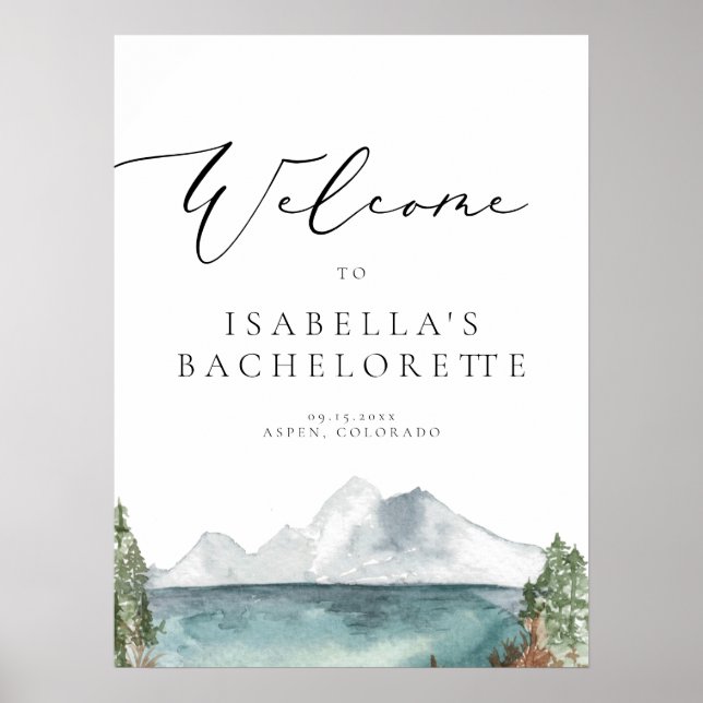 CLOVER Bergsee Pine Bachelorette Herzlich willkomm Poster (Vorne)