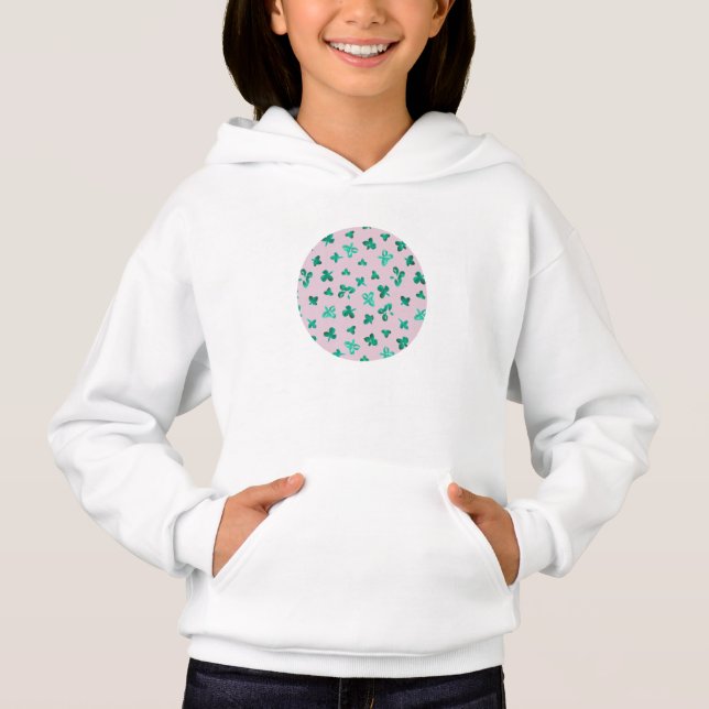 Clover Blätter Girls' Pullover Hoodie (Vorderseite)