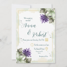 Clover Blossom Watercolor Florals Wedding Einladung
