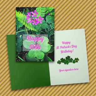 Clover Blume St Patricks Day Geburtstagskarte Karte