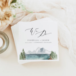 CLOVER Boho Rustic Mountain Lake Wedding Serviette