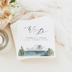 CLOVER Boho Rustic Mountain Lake Wedding Serviette